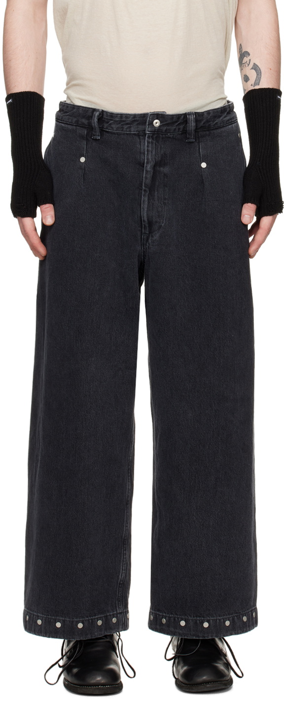 Omar Afridi Black Riveted Jeans