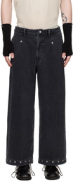 Omar Afridi Black Riveted Jeans