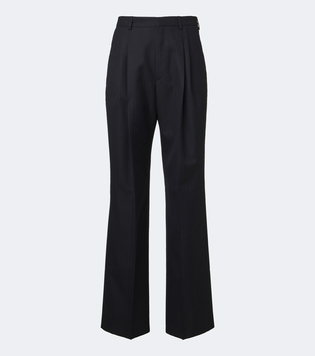 Dries Van Noten Herringbone pleated wool wide-leg pants