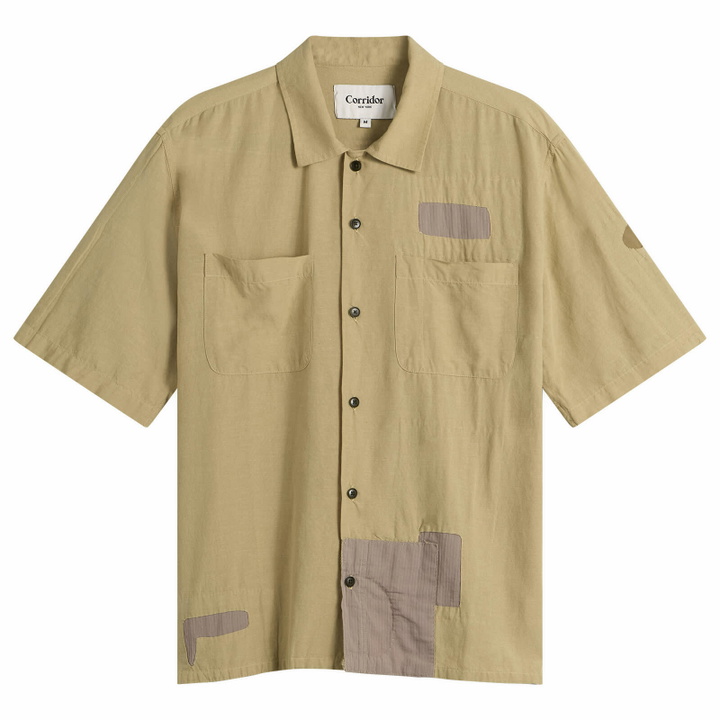 Photo: Corridor Men's Patchwork Short Sleeve Shirt in Natural
