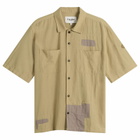 Corridor Men's Patchwork Short Sleeve Shirt in Natural