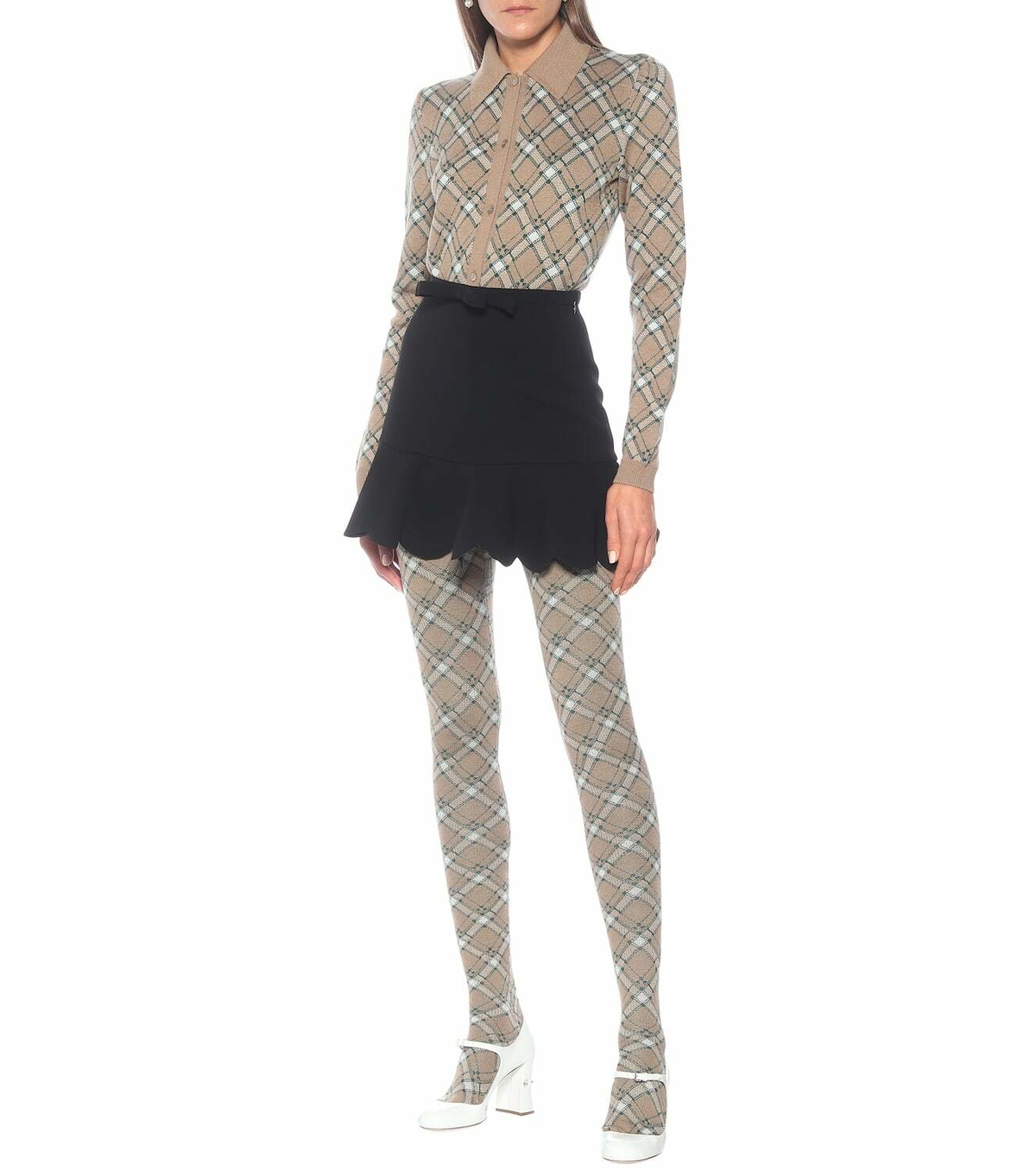 Miu Miu High-rise checked wool tights