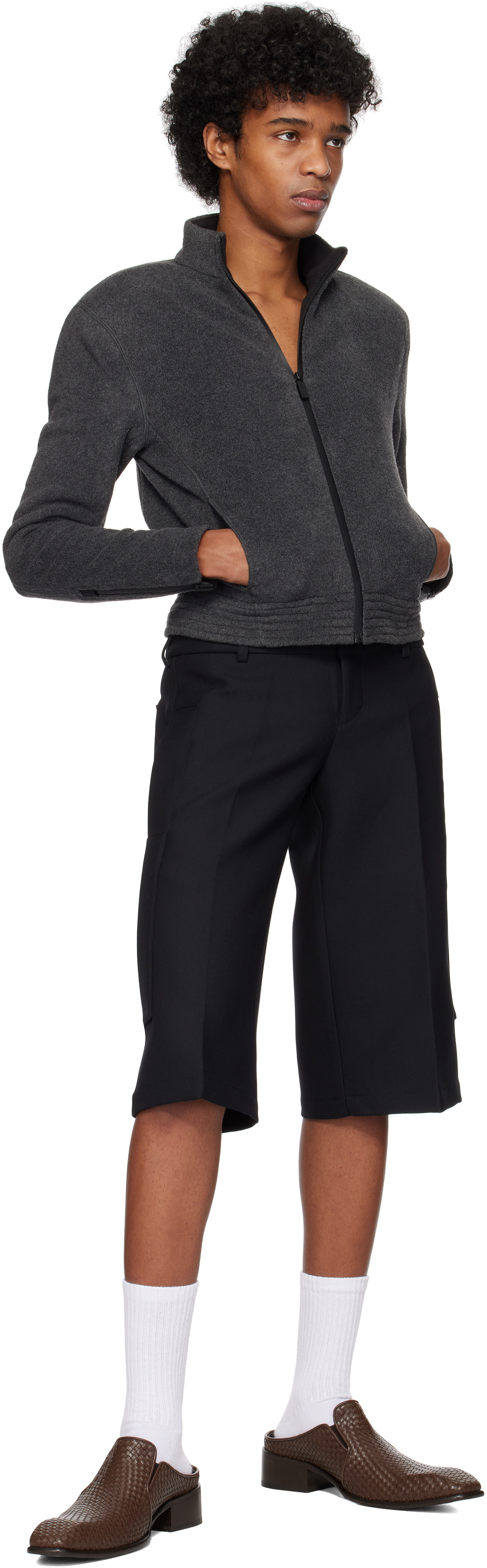 Fax Copy Express Black Straight Bermuda Shorts Fax Copy Express