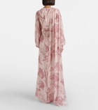 Erdem Draped floral silk voile gown