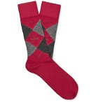 Hugo Boss - John Argyle Stretch Wool-Blend Socks - Red