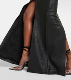 David Koma Leather split-hem maxi skirt