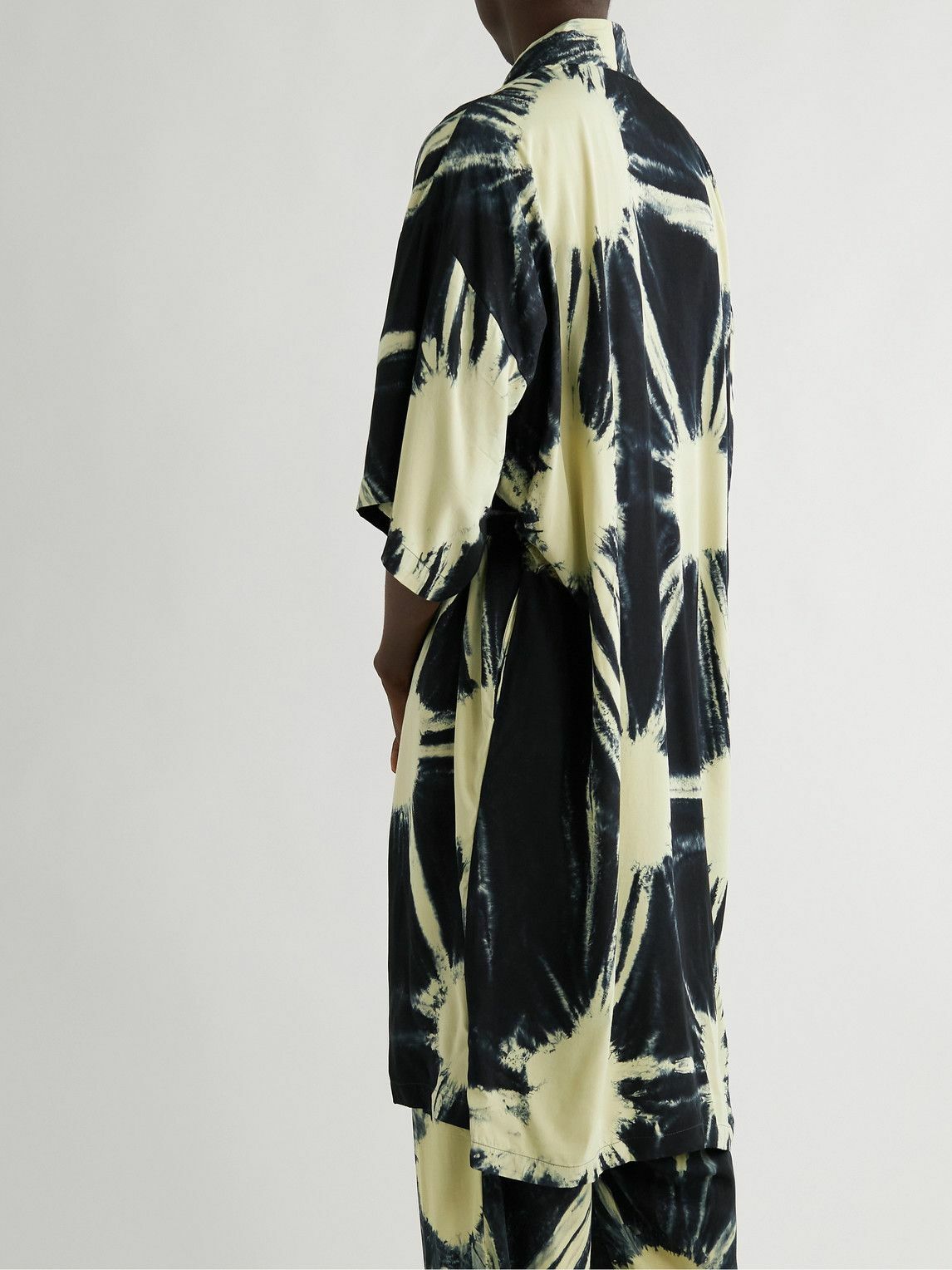 SUKU - Tie-Dyed Bamboo-Jersey Robe - Black