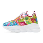 Versace Multicolor Brocade Chain Reaction Sneakers