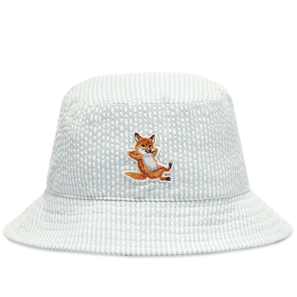 Maison Kitsuné Chillax Fox Seersucker Bucket Hat Maison Kitsune