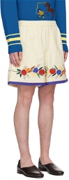 Bode Off-White Fruit Bunch Shorts