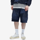 Comme des Garçons Homme Men's Garment Dyed Patchwork Short in Navy Mix