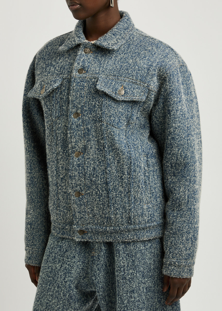 Giuseppe DI Morabito Bouclé Denim Jacket Blue