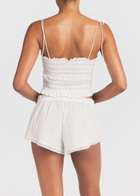 Skims Lace-trim Poplin Shorts White