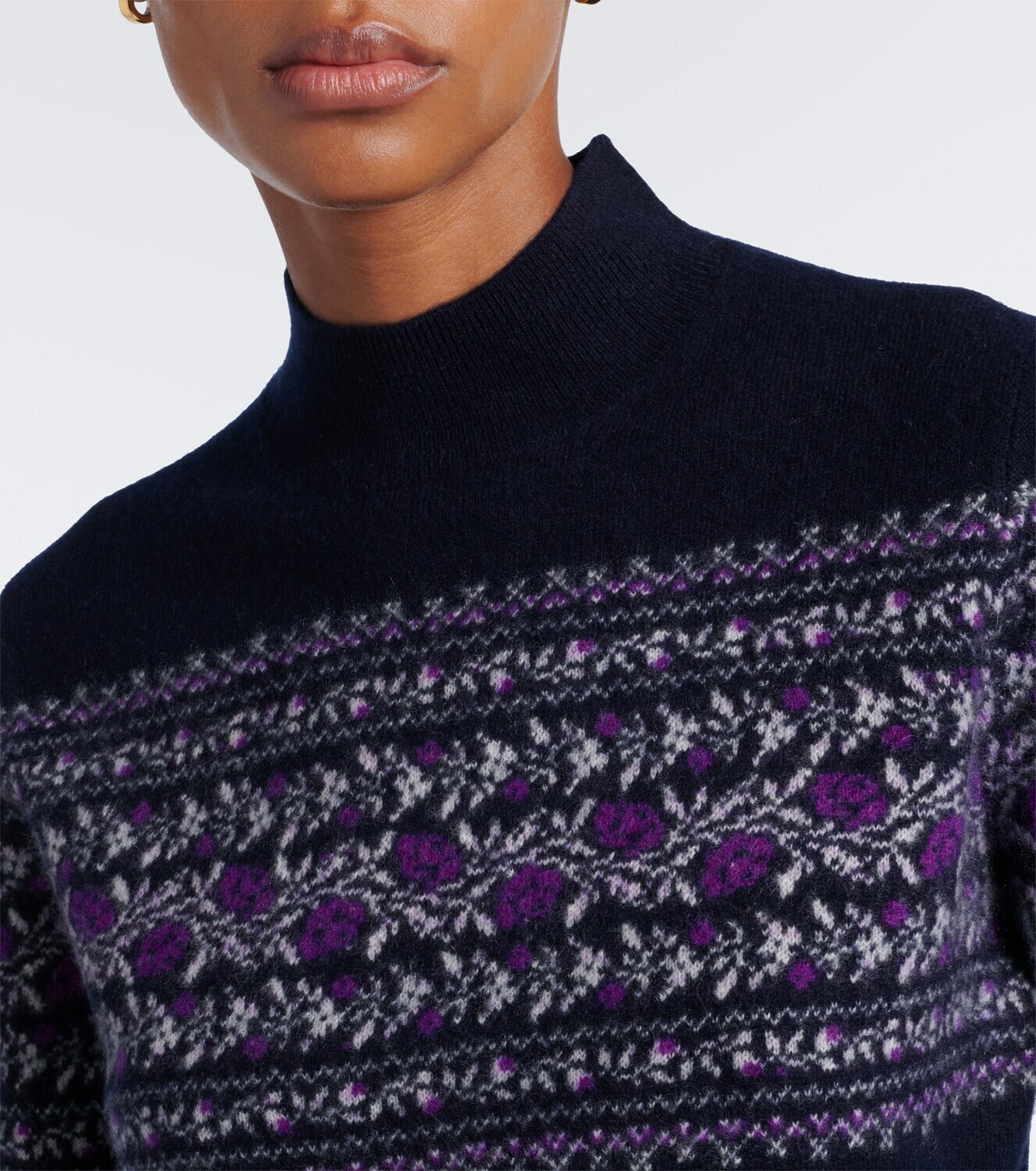 Vince Fair Isle floral cashmere sweater