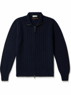 Canali - Slim-Fit Wool-Blend Zip-Up Sweater - Blue