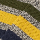 RoToTo Park Stripe Crew Sock in Dark Grey