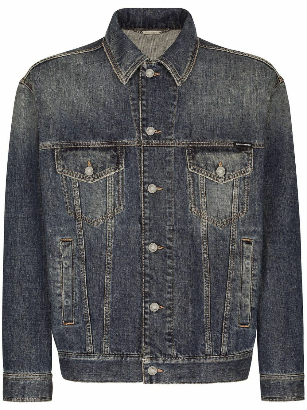 Dolce & Gabbana Blue Logo-Patch Denim Jacket Dolce & Gabbana