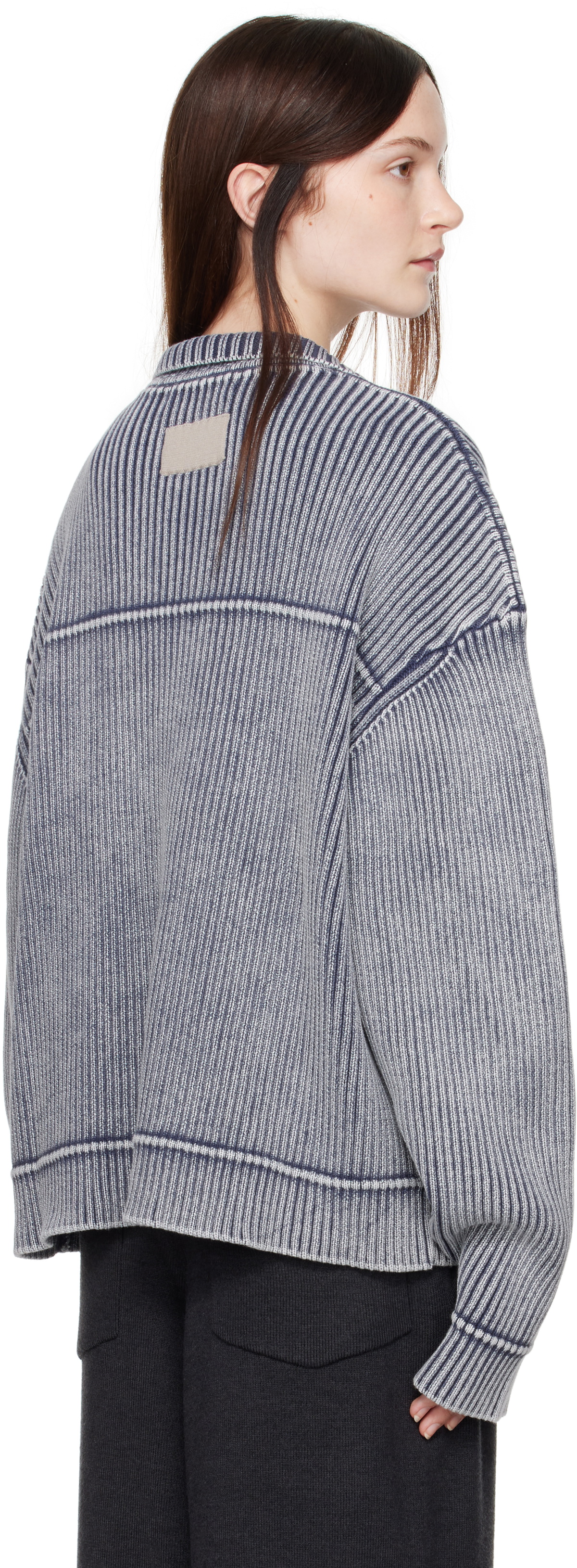Aya Muse Blue Knit Button Up Cardigan