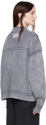Aya Muse Blue Knit Button Up Cardigan