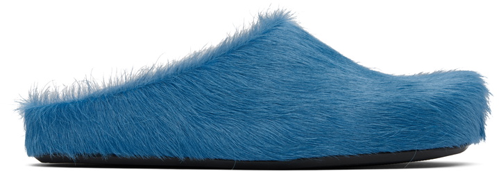 Photo: Marni Blue Long Hair Calfskin Fussbett Slip-on Loafers