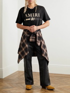 AMIRI - Logo-Flocked Cotton-Jersey T-Shirt - Black