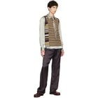 Dries Van Noten Brown & Yellow Striped Cotton Tank Top