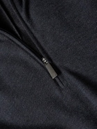 Kjus - Inverness Eco-Coffee Cotton-Blend Jersey Half-Zip Hoodie - Blue