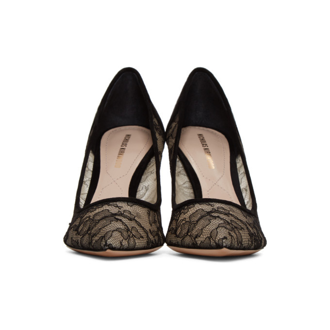 Nicholas Kirkwood Black Lace Mira Pearl Heels Nicholas Kirkwood