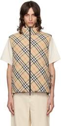 Burberry Beige Check Reversible Down Vest