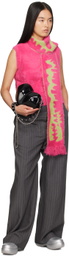 Charles Jeffrey LOVERBOY Pink Fluffy Scarf Vest