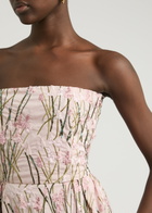 Bernadette Dette Strapless Floral-embroidered Taffeta Midi Dress Multi Print