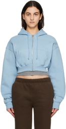 Danielle Guizio Blue Cropped Hoodie