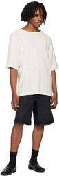 COMMAS Off-White Tuck Stitch T-Shirt