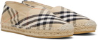 Burberry Beige Check Mews Espadrilles