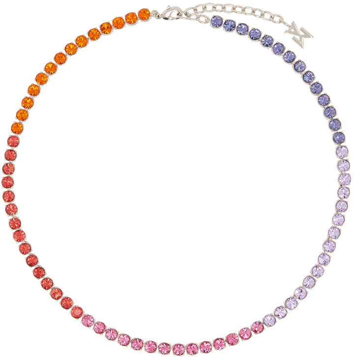 Photo: Amina Muaddi Multicolor Tennis Necklace