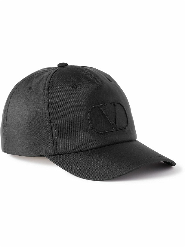 Photo: Valentino Garavani - Logo-Embroidered Silk-Faille Baseball Cap - Black