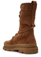 Moncler Vera High Shearling-trimmed Suede Mid-calf Boots Brown