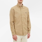 Polo Ralph Lauren Men's Button Down Garment Dyed Oxford Shirt in Surrey Tan