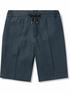 De Petrillo - Straight-Leg Linen Drawstring Shorts - Blue