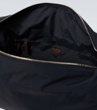 The Row Logan E/W leather-trimmed crossbody bag