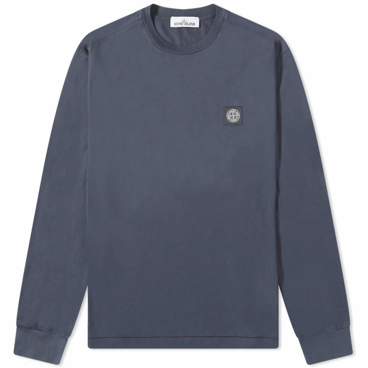 Photo: Stone Island Men's Long Sleeve Patch T-Shirt in Navy