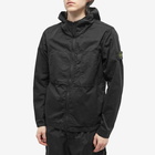 Stone Island Men's Supima Cotton Twill Stretch Hooded Jacket in Black