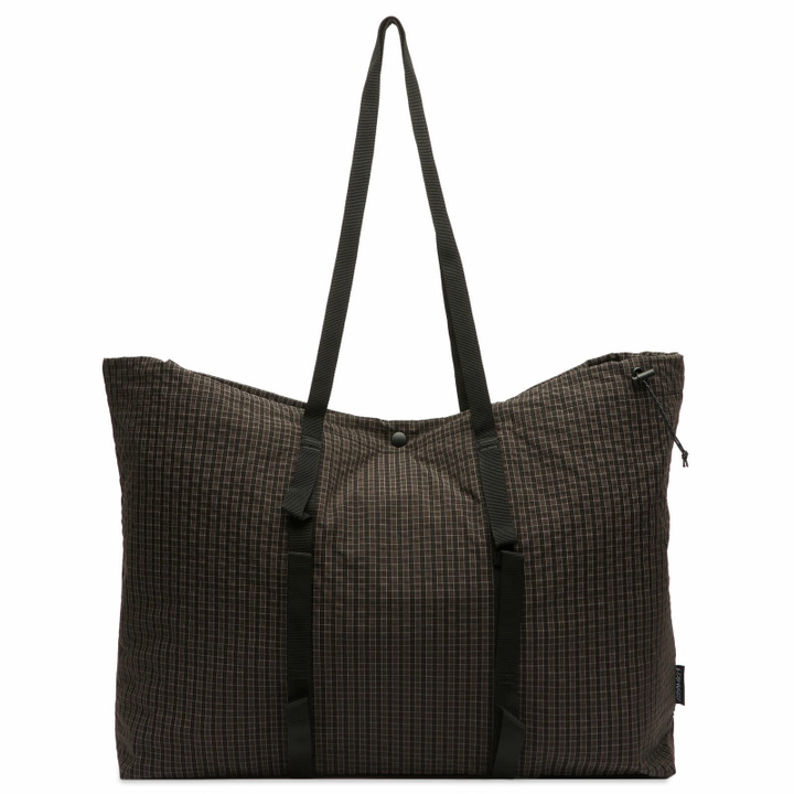 Photo: Gramicci Plaid Climbing Tote in Deep Brown 