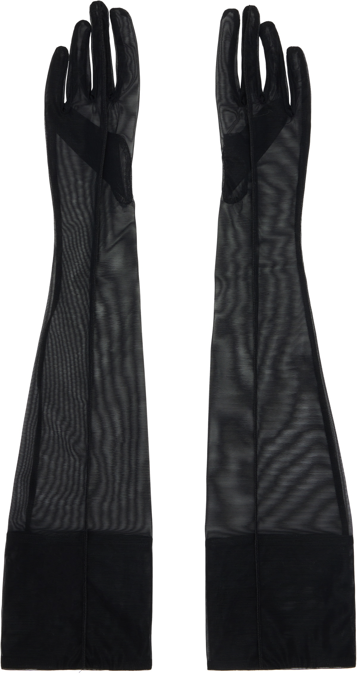 Mugler Black Sheer Gloves