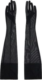 Mugler Black Sheer Gloves