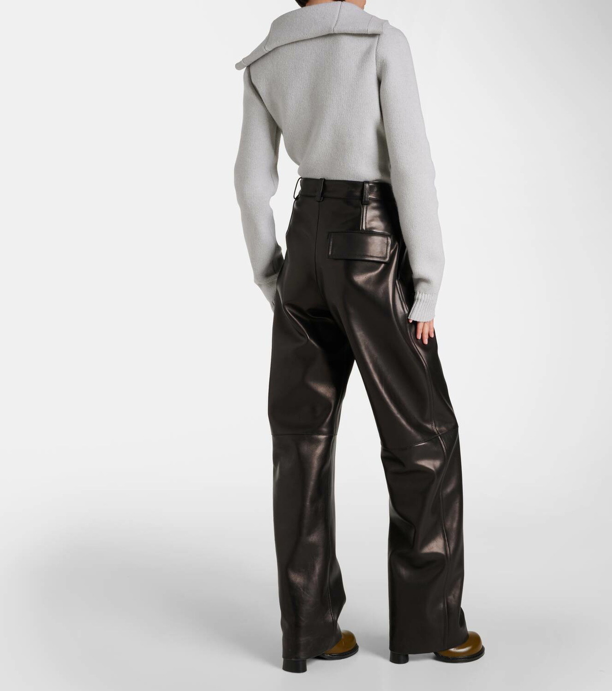Bottega Veneta High-rise leather wide-leg pants Bottega Veneta
