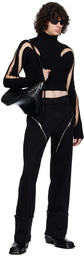 Mugler Black Cropped Turtleneck