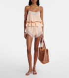 Chloé Lace-trimmed silk jacquard camisole
