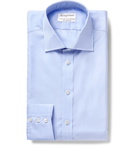 Kingsman - Turnbull & Asser Light-Blue Slim-Fit Cutaway-Collar Cotton-Poplin Shirt - Blue