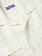 Ralph Lauren Purple label - Convertible-Collar Silk and Linen-Blend Shirt - White